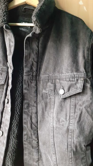 Blusão homem ganga preto com forro quente zara L inverno novo