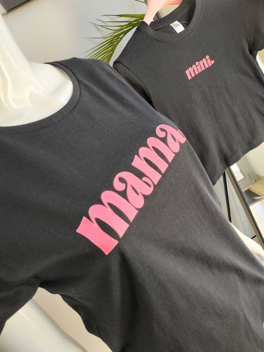 Zestaw koszulek dla mamy i córki Mama&Mini - czarny One size + 96/104