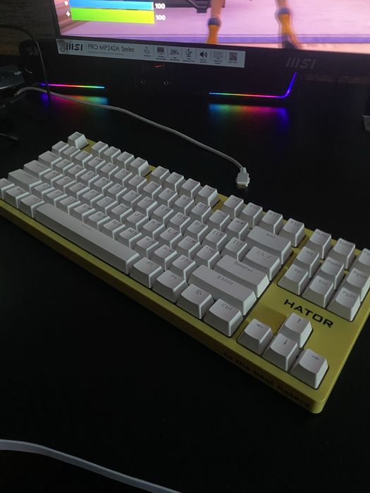 Клавіатура дротова Hator Rockfall 2 Mecha TKL Orange USB Yellow