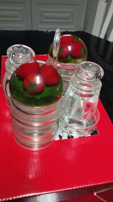 Conjunto de recipientes de especiarias para cozinha