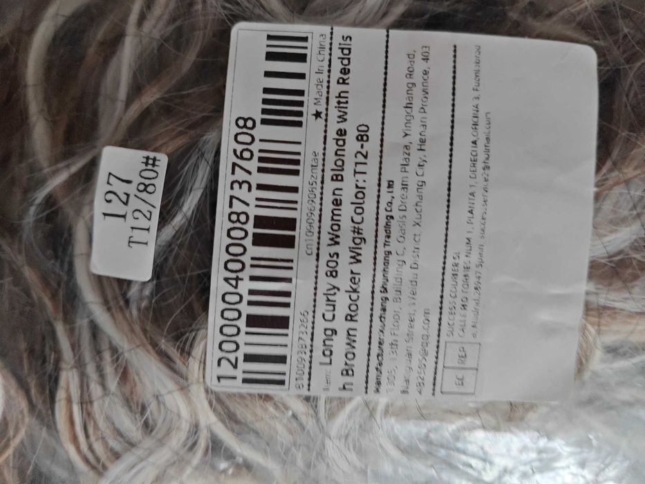 Peruka synte afro loki blond ombre popielaty włosy kręcone