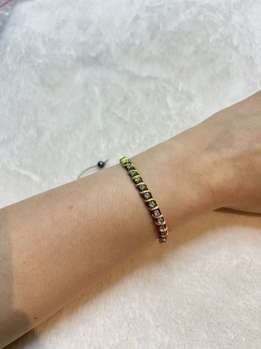 Bransoletka handmade ręcznie robiona pleciona cyrkonie kryształki 12