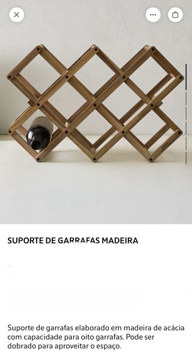 Suporte de Garrafas Madeira Zara Home NOVO