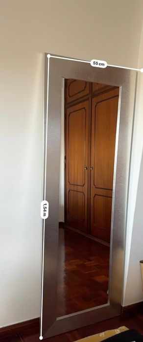 Espelho Retangular Prateado 155cm / 55cm