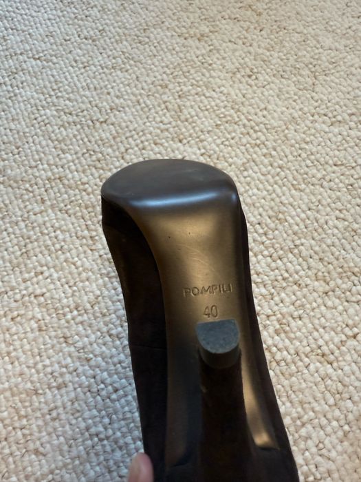 Czółenka szare i brązowe zamsz 40 (dwie pary)