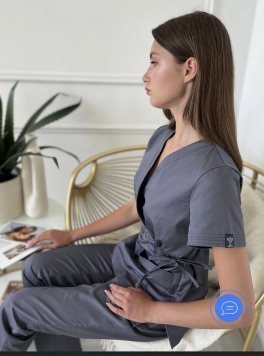 Медичний костюм (одяг для косметологів) сірий