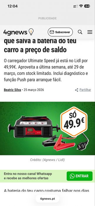 Carregador de baterias 17A - NOVO - pvp  50€