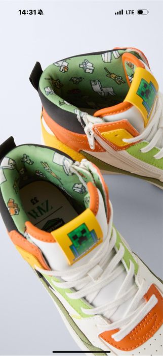 Високі кеди «Майнкрафт» фірма Зара розмір 34