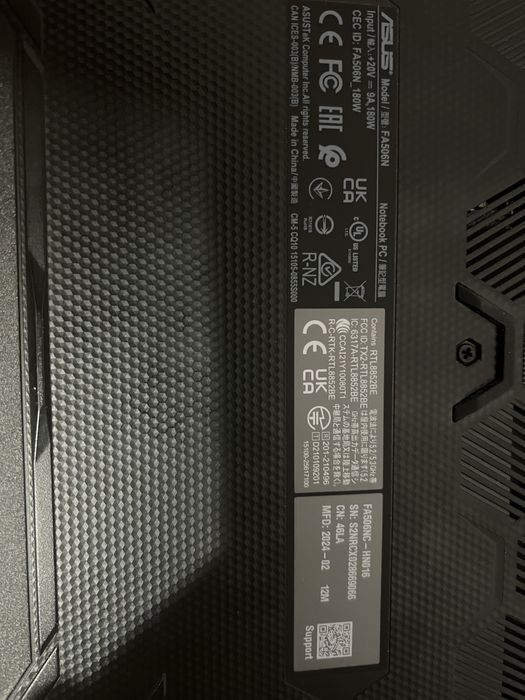 Ноутбук Asus Tuf Gaming A15 /AMD Ryzen5 7535HS/RTX3050(4ГБ)/16ГБ/512ГБ