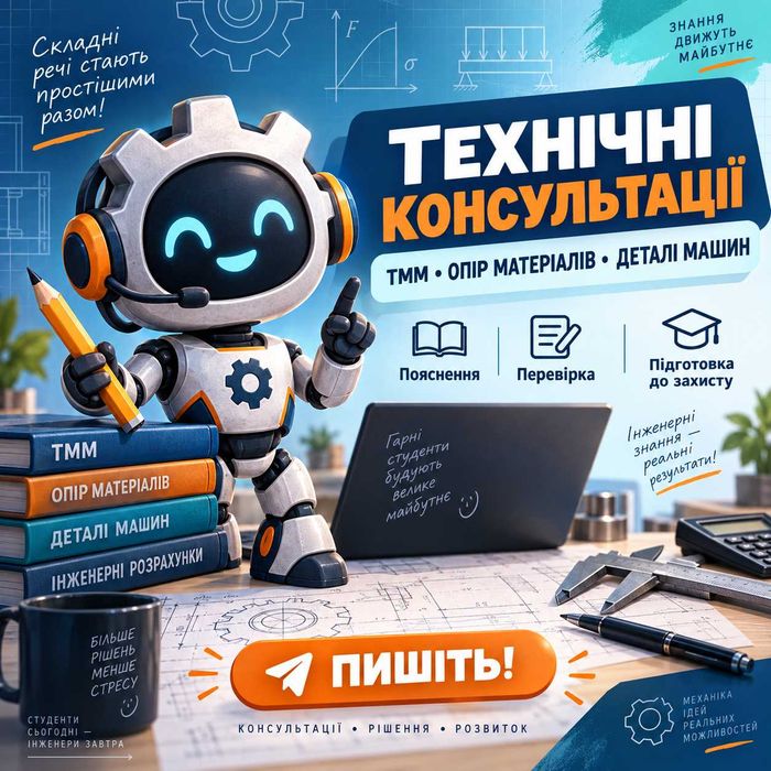 ТММ, опір матеріалів, деталі машин — консультації