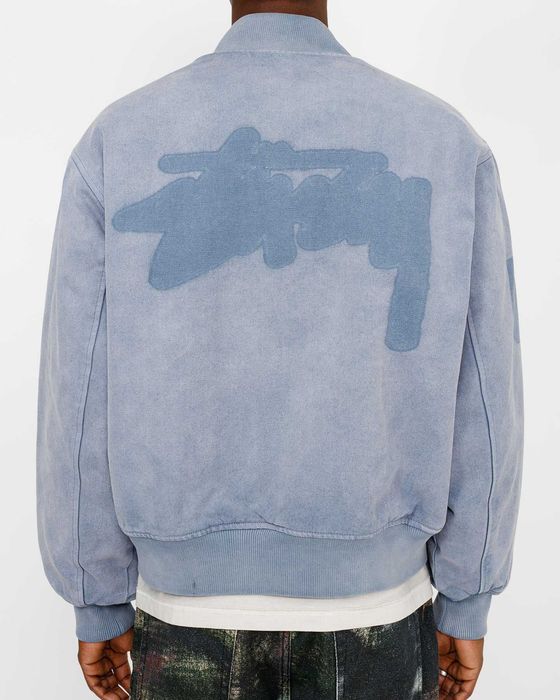 Куртка STUSSY Ghost Logo Canvas Varsity Jacket Blue