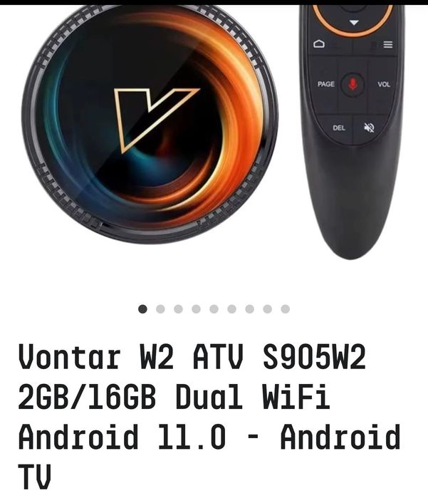 Box Android Vontar w2 2gb/16gb ram como nova  voice control