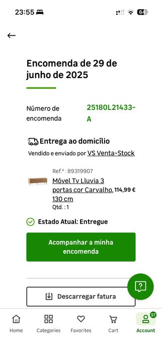 Movel TV carvalho 130cm