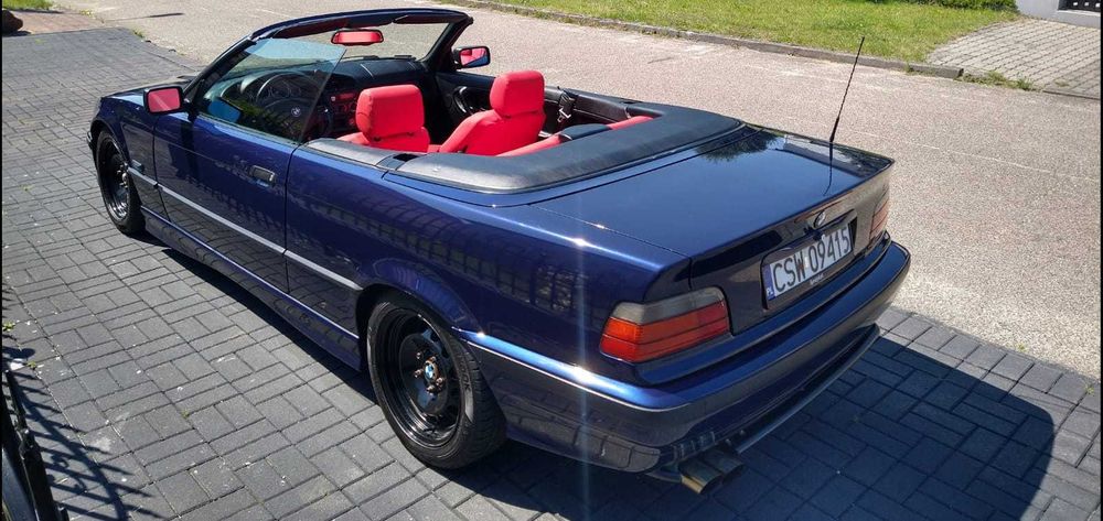 BMW e36 cabrio czerwona skóra