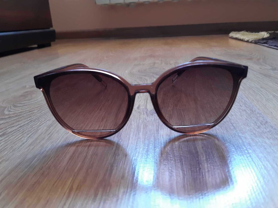 Okulary przeciwsłoneczne damskie kocie brązowe nowe