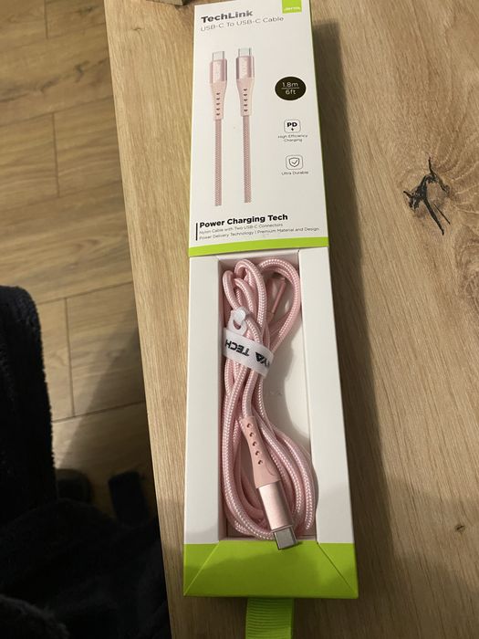 Jinya TechLink USB-C To C Cable 1,8m Pink - kabel USB-C