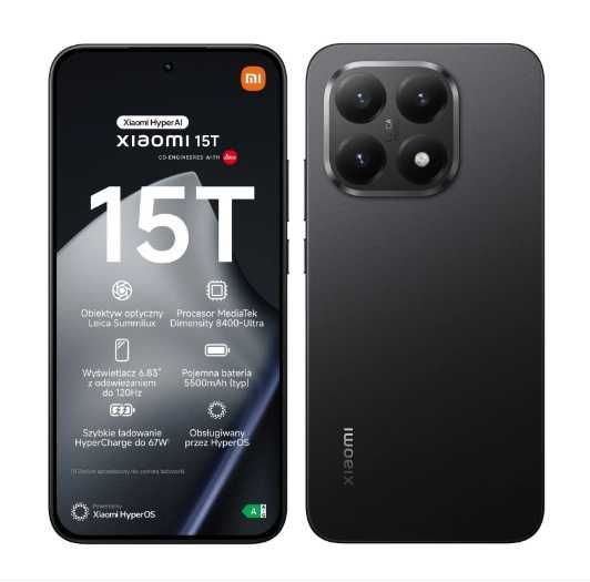 Smartfon Xiaomi 15T Flagship z aparatem Leica 12/512GB Black