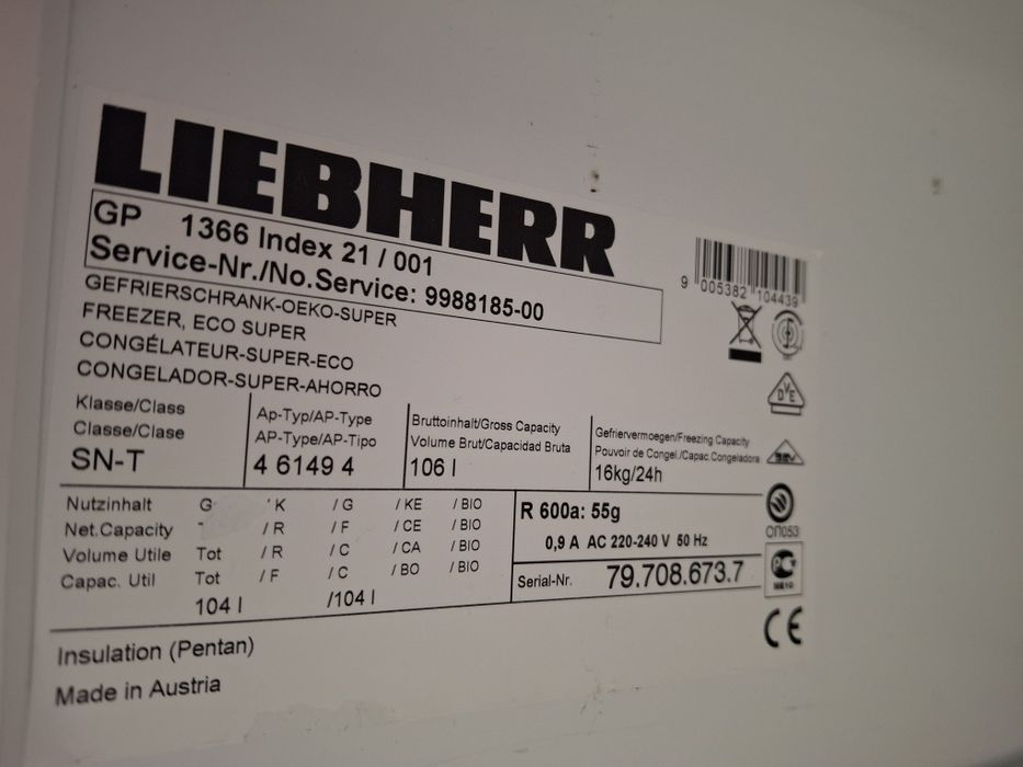 Морозильна камера Liebherr model GP1366