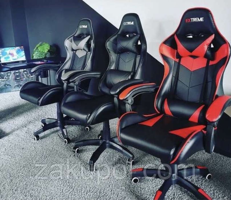 Геймерське КРІСЛО з Масажем Комп'ютерне крісло офісне Геймерське