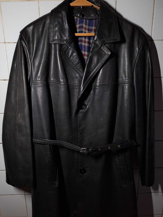 Пальто кожаное демисезонное, Германия, р. 52