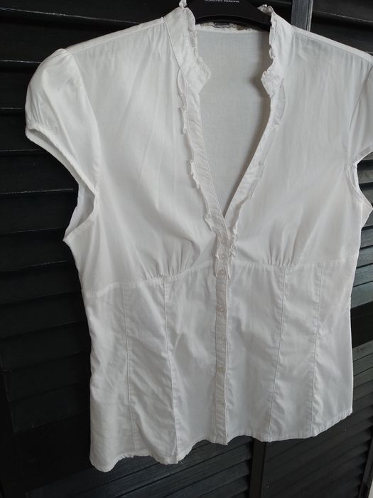 Blusa branca com folhos, elegante - Stradivarius - Tamanho XL