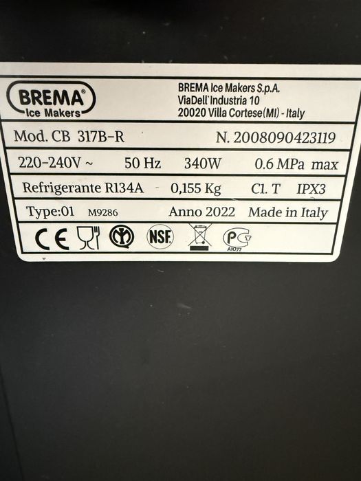 Льодогенератор Ледогенератор Brema Професійний з Підключкою до води