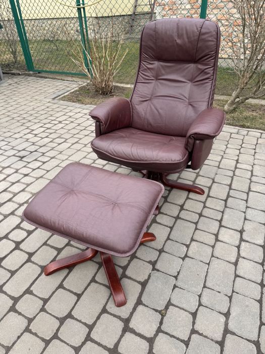 Крісло реклайнер шкіряне (0083) крісло для відпочинку