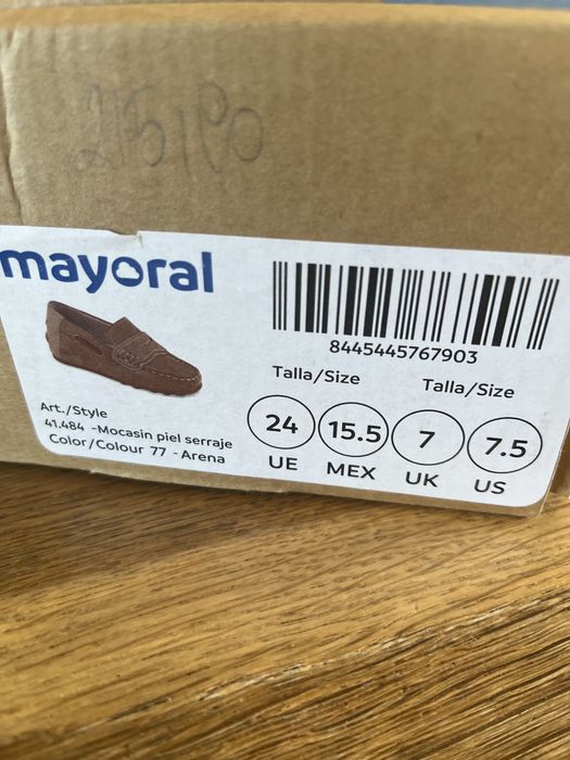 Mokasyny chłopięce dziecięce Mayoral skórzane beżowe zamszowe