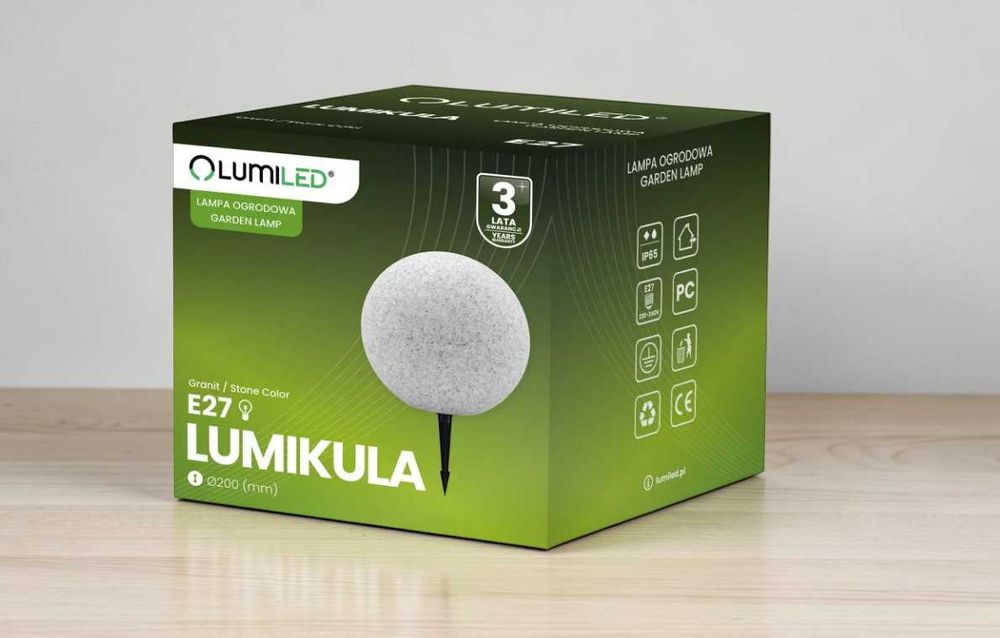 Вуличний ліхтар куля 20см. під камінь Lumiled Lumikula E27