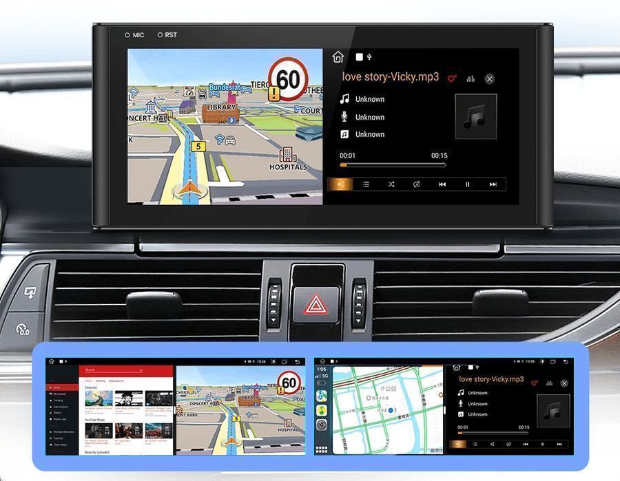 Audi A6 C7 A7 2012–2019 – Radio Android 15 12,3” CarPlay Android Auto 4GB/64GB GPS Nawigacja Stacja Multimedialna WiFi Bluetooth DSP 4G LTE PL