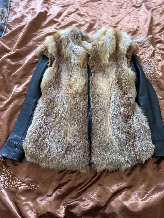 Шубка жилетка натуральна лисиця, шкіра