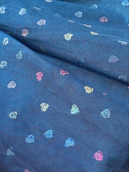 Saia H&M infantil 4-5 anos – Azul com tule e corações