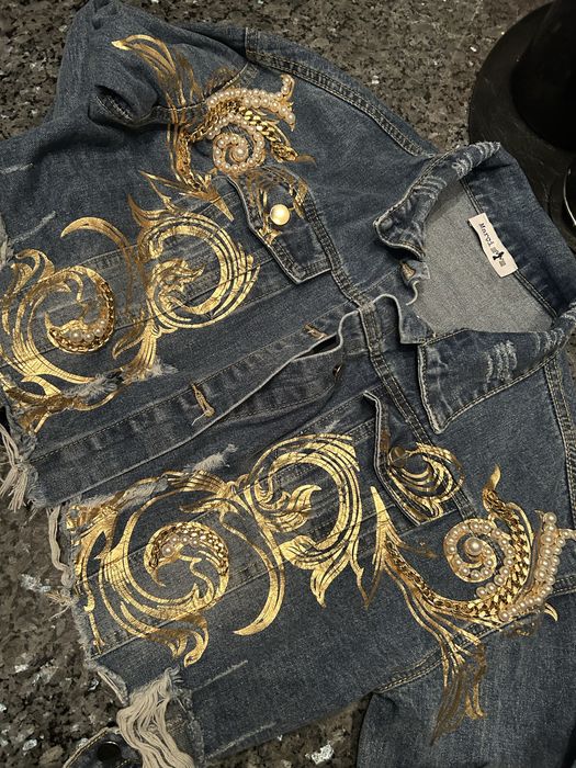 Kurtka jeans Gil Santucci-ozdoby koraliki r.L