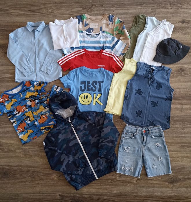 Mega paka, zestaw ubrań dla chłopca 122, 128