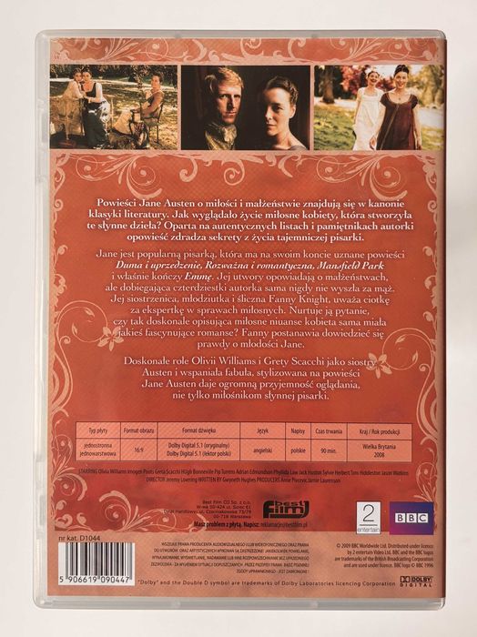 Jane Austen Żałuje DVD Film Dramat Lektor Polski