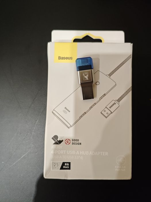 USB хаб Baseus 4xUSB 3.0 + кардрідер Kingston MobileLite Duo 3C (Type-