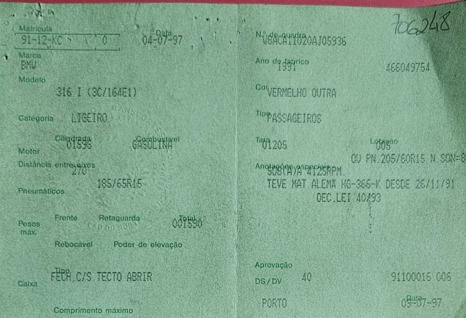 BMW. 1991  1600 cc  gasolina 5 portas tecto de abrir com 163.244 motivo da venda falecimento do proprietário