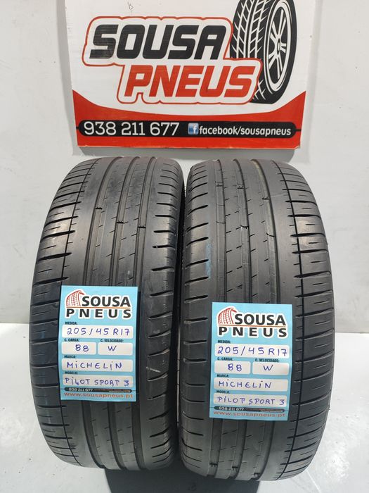 2 pneus semi novos 205-45R17 Michelin - Oferta dos portes