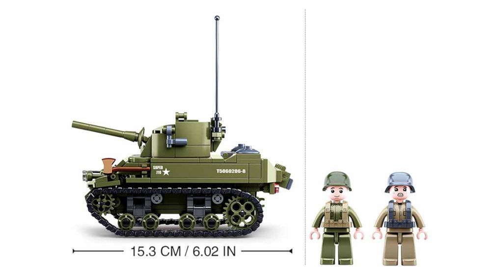 Klocki Czołg Amerykański M5A1 Stuart Armia Wojsko