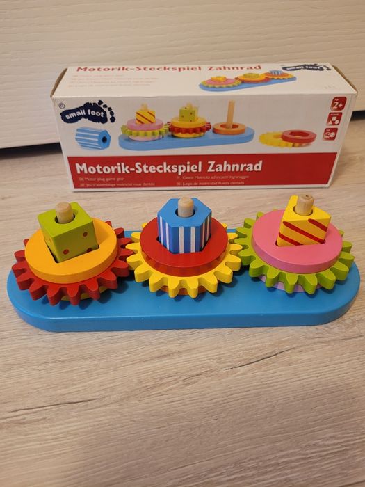 Ukladanka montessori sorter koła zębate motoryczna small foot drewnian