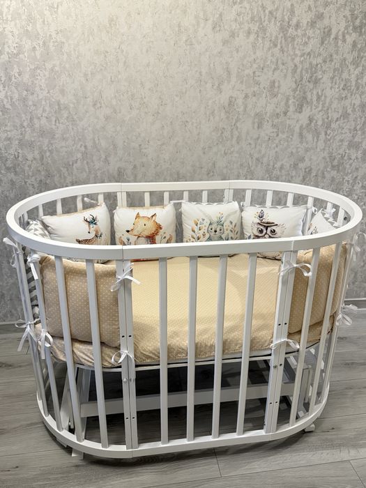 Дитяче ліжечко 8 в 1 білого кольору