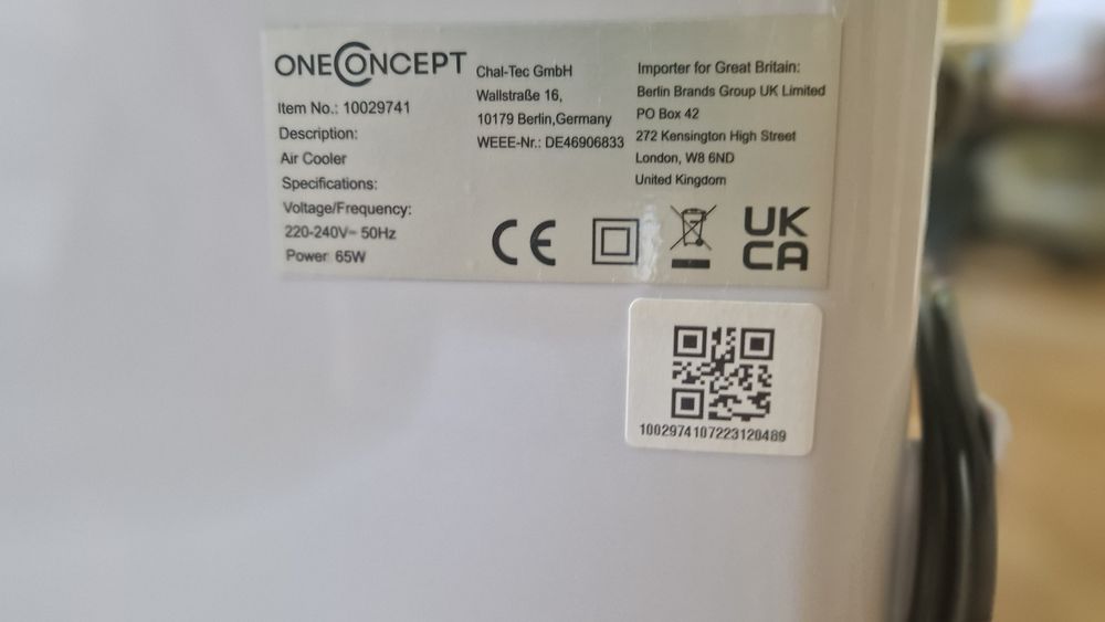 Мобільний кондиціонер-вентилятор oneConcept MCH-2 3в1