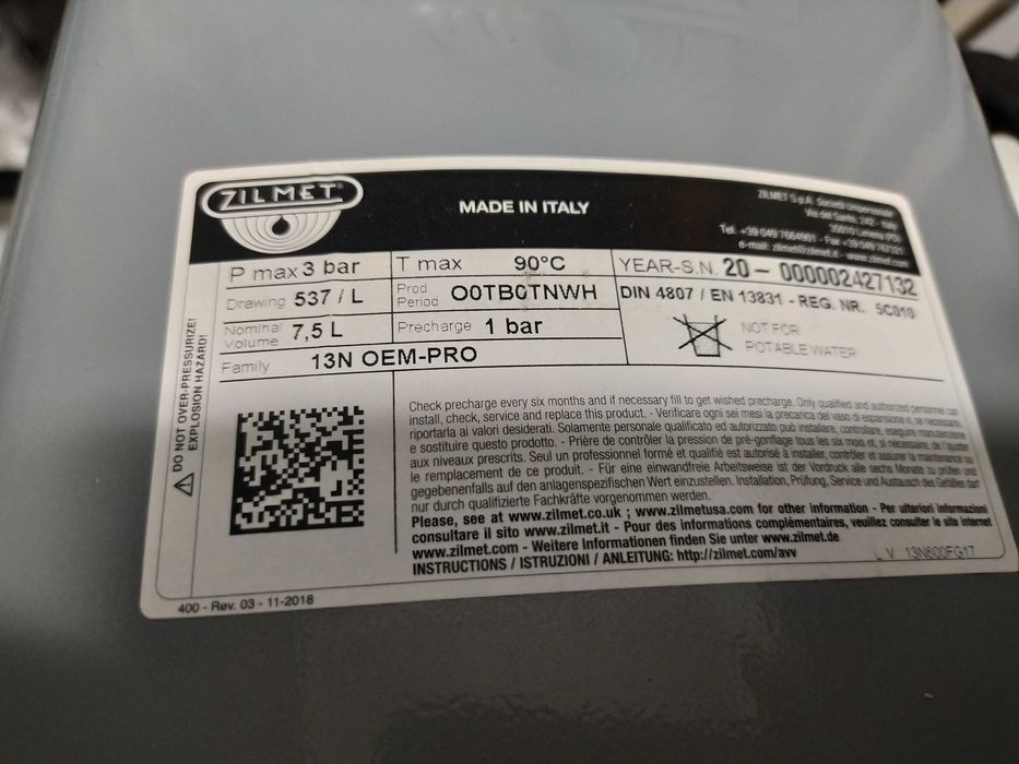 Vaso de expansão Zilmet 537 / L