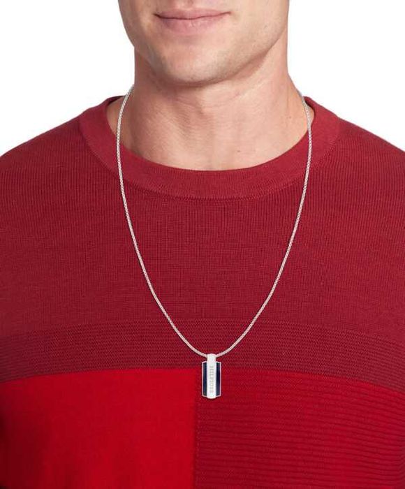 Naszyjnik męski Tommy Hilfiger – Dog Tag z emalią