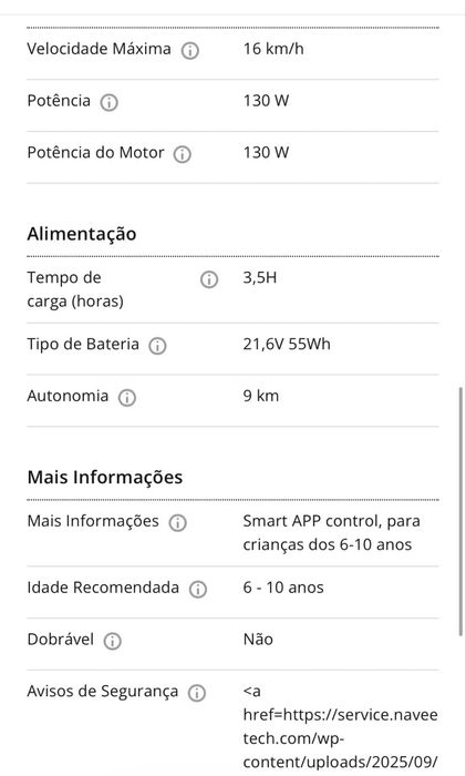 Trotinete electrica junior navee k100