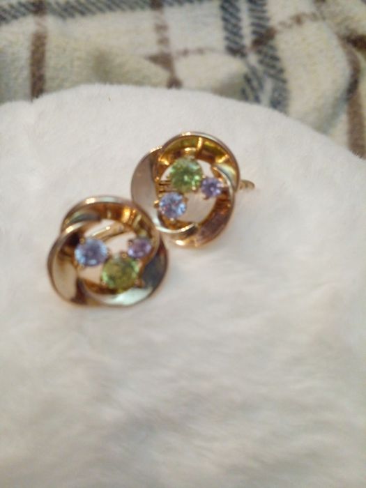 Сережки мед золото