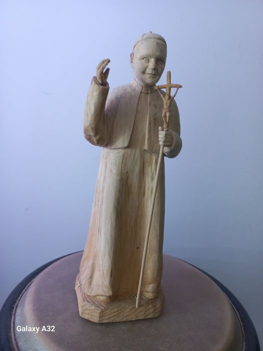 Jan Paweł 2-gi.Rzezba ręczne Rzezbiona-Lata 80 te.