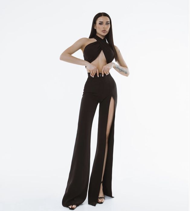 Брюки клеш, брюки с разрезом, штаны