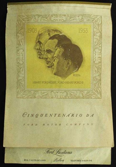 Calendário Parede 1953 - Cinquentenário da Ford