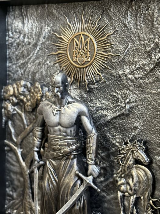 Авторська картина Козак  Мамай • дерев’яний рельєф • ручна робота